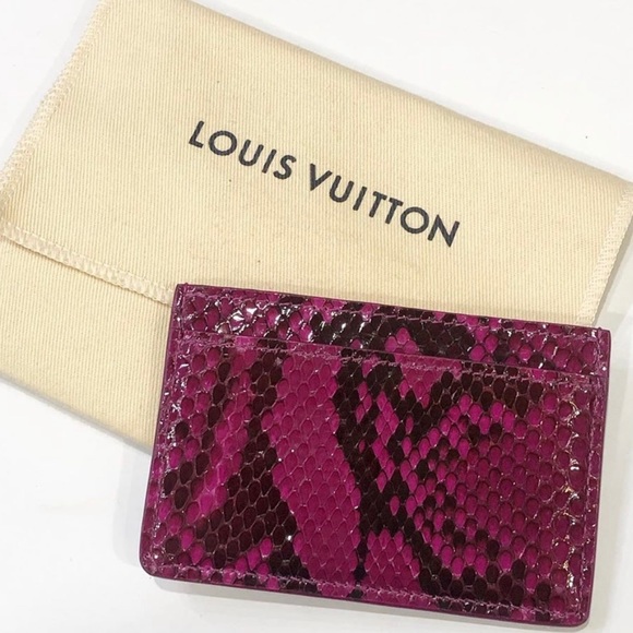 LOUIS VUITTON PYTHON CARD HOLDER RARE LE LV - Picture 1 of 11
